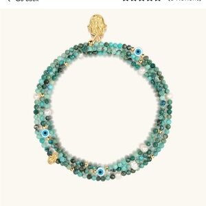 Elegant Turquoise and Gold Bracelet with Evil Eye Charms